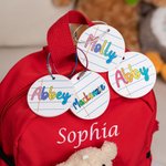 Personalized Kids Backpack Name Tag with Stainless Steel Loop Set of 2 Back to School Gift for Boys Girls
