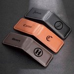 Personalized Leather Magnetic Money Clip with Engraved Name and Letter Birthday Valentine's Day Father's Day Gift for Husband Boyfriend Dad