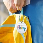 Personalized Kids Backpack Name Tag with Stainless Steel Loop Set of 2 Back to School Gift for Boys Girls