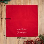 100% algodón servilleta reutilizable Feliz Navidad borgoña con nombre decoración de mesa y regalo de Navidad para la familia