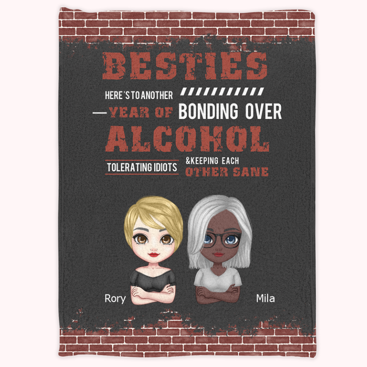 Personalised Here's to Another Year of Bonding Over Alcohol Fleece