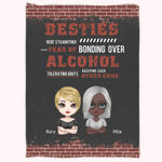 Personalized Here's to Another Year of Bonding Over Alcohol Fleece Sherpa Blanket Birthday Christmas Gift for Best Friend