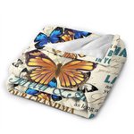 Personalizada Te quiero siempre y para siempre Mariposa Familia Manta de lana suave con nombre Regalo de cumpleaños para la abuela nieta