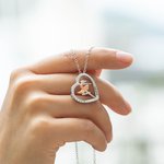 Collana personalizzata con nome e ballerina in danza con ciondolo a cuore disponibile in 2 colori regalo per appassionati di danza