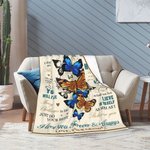 Personalizada Te quiero siempre y para siempre Mariposa Familia Manta de lana suave con nombre Regalo de cumpleaños para la abuela nieta