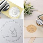 Personalised Floral Name Initial Embosser Stamp Ex Libris Envelope Book Embossing Label Birthday Graduation Appreciation Gift for Family Friend