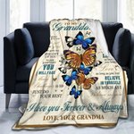 Personalizada Te quiero siempre y para siempre Mariposa Familia Manta de lana suave con nombre Regalo de cumpleaños para la abuela nieta