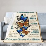 Personalizada Te quiero siempre y para siempre Mariposa Familia Manta de lana suave con nombre Regalo de cumpleaños para la abuela nieta