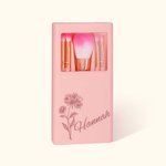 Set de Brochas de Maquillaje Personalizado 5 Pzs Flor de Nacimiento con Organizador de Brochas de Maquillaje y Espejo Regalo para Mujeres Niñas