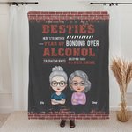 Personalized Here's to Another Year of Bonding Over Alcohol Fleece Sherpa Blanket Birthday Christmas Gift for Best Friend