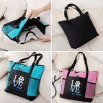 Personalized Love Veterinary Technician Canvas Tote Bag with Name Large Capacity Vet Tech Week Gift for Veterinarian Pet Lovers