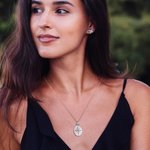 Personalized Vintage Ruby Gemstone Zircon Photo Locket Necklace Birthday Valentine's Day Gift for Women