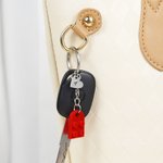 Personalised Heart Matching Blocks Keychain with Engraved Initial Heart Tag 2 Pcs Valentine's Day Anniversary Gift for Couple Friend