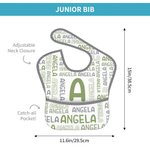 Bavaglino impermeabile personalizzato con nome e iniziale del bambino con tasca e chiusura regolabile Toddler mangiare alimentazione essenziale Baby Shower regalo di compleanno