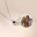 Collier Photo Projection Personnalisée Bijoux en Zircon Style Minimaliste Cadeau d'Anniversaire pour Elle