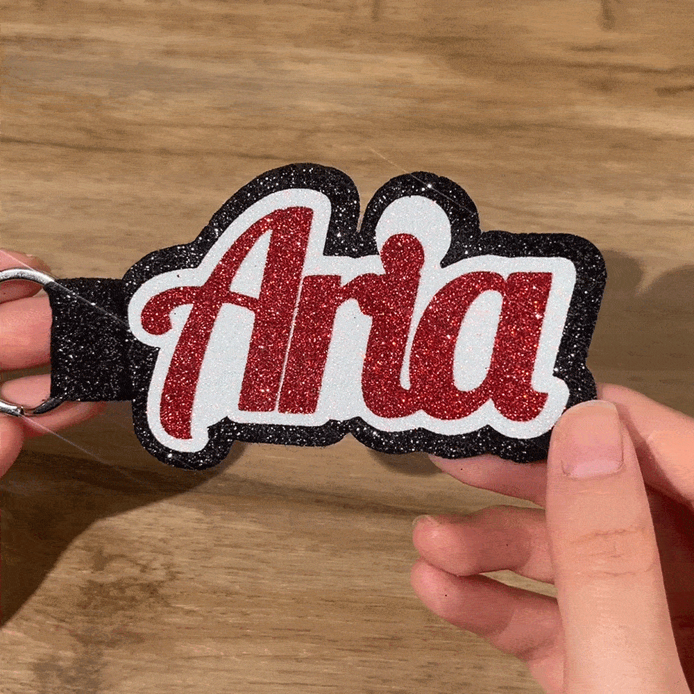 Personlig filt glitter namnskylt Cheer nyckelring ryggsäck tagg team cheerleading gåva för tonåringar