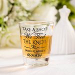 Personalized Take A Shot We Tied the Knot Shot Glasses with Name Set of 2 Bachelor Party Wedding Gift