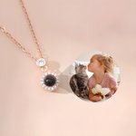 Collier Photo Projection Personnalisée Bijoux en Zircon Style Minimaliste Cadeau d'Anniversaire pour Elle