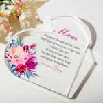 Gepersonaliseerd Bloemenontwerp Mam Hart Acrylplaat Desktop Decoratief Teken Moederdag Verjaardagscadeau voor Moeder Oma