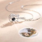 Personalised Guitar Design Projection Necklace with 100 Languages I Love You and Photo Valentine's Day Gift for Guitar Lovers
