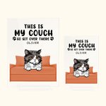 Plaque acrylique transparente personnalisée This is My Couch Go Sit Over There Décoration de bureau Cadeau d'anniversaire pour les amoureux des animau