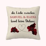 Personalisierter Die Liebe zwischen FAMILIEN kennt keine Distanz Zwei Bundesland Landkarten Kissenbezug Fernbeziehung Umzug Weihnachten Geschenk