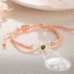 Personalised Infinity Photo Projection Braided Bracelet with Text in 100 Languages Anniversary Valentine's Day Memorial Gift for Friend Couple Woman