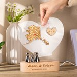 Gepersonaliseerde Hartvormige Kaart Nachtlamp LED Licht met Adres Kerstmis Verjaardag Housewarming Gift voor Familie Koppel