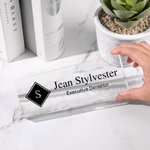 Personalisierte Acryl Name Zeichen Schreibtisch Namensschild Büro Dekor Gratulieren Anerkennung Geschenk für Kollegen Familie