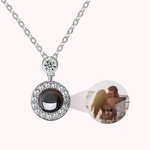 Collier Photo Projection Personnalisée Bijoux en Zircon Style Minimaliste Cadeau d'Anniversaire pour Elle