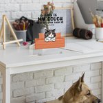 Plaque acrylique transparente personnalisée This is My Couch Go Sit Over There Décoration de bureau Cadeau d'anniversaire pour les amoureux des animau