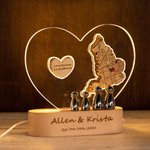 Gepersonaliseerde Hartvormige Kaart Nachtlamp LED Licht met Adres Kerstmis Verjaardag Housewarming Gift voor Familie Koppel