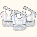 Bavoir de baptême personnalisé imperméable avec pochette et fermeture ajustable pour l'alimentation Cadeau de douche de bébé pour garçon fille