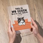 Plaque acrylique transparente personnalisée This is My Couch Go Sit Over There Décoration de bureau Cadeau d'anniversaire pour les amoureux des animau