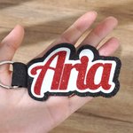 Personlig filt glitter namnskylt Cheer nyckelring ryggsäck tagg team cheerleading gåva för tonåringar