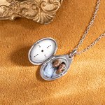 Personalized Vintage Ruby Gemstone Zircon Photo Locket Necklace Birthday Valentine's Day Gift for Women