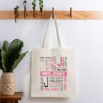 Gepersonaliseerde Multicolor Canvas Tas Handtas met Naam en Voorletter Waardering Terug naar School Cadeau voor Leraar