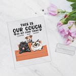 Plaque acrylique transparente personnalisée This is My Couch Go Sit Over There Décoration de bureau Cadeau d'anniversaire pour les amoureux des animau