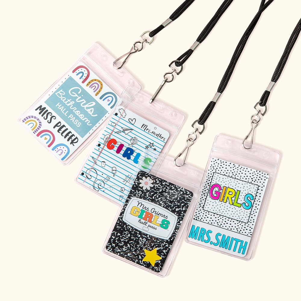 Lanyard personnalisé incassable de couleur vive avec nom Fournitures de classe Cadeau de rentrée pour l'enseignant