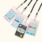 Personalised Bright Color Unbreakable Hall Pass Lanyard with Name Classroom Supplies Back to School Gift for Teacher
