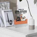 Plaque acrylique transparente personnalisée This is My Couch Go Sit Over There Décoration de bureau Cadeau d'anniversaire pour les amoureux des animau