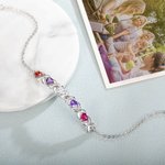 Personalizada 2-5 Piedras de nacimiento y nombres Pulsera de la familia Día de la Madre Aniversario Cumpleaños Regalo para Mamá Abuela