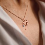 Personalisierte Kolibri Birthstone Halskette mit Perlen Kugelkette Geburtstag Muttertag Geschenk für Mama Oma