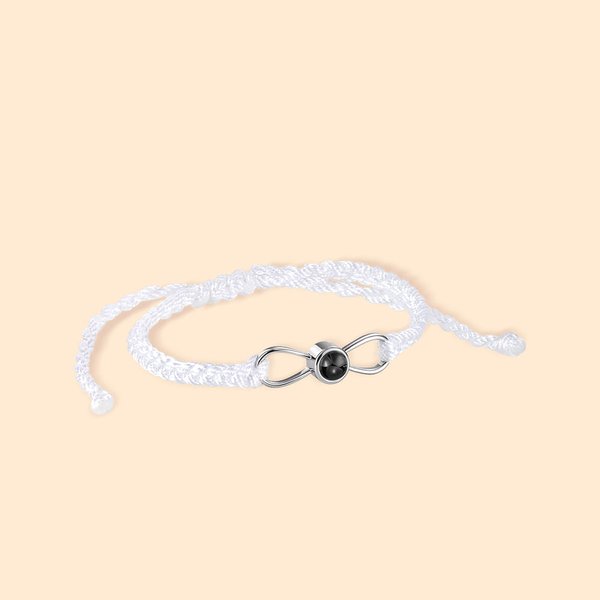Infinity Photo Projection Braided Bracelet with Text