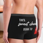 Personalizado Estas mejillas dulces pertenecen al corazón de los hombres calzoncillos bóxer con el nombre del Día de San Valentín Aniversario de regalo para el novio marido