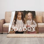 Personalized We Love You Daddy Mommy Photo Blanket Home Decoration Birthday Anniversary Gift for Family