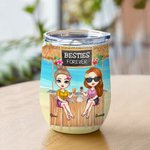 Personalized We're Not Sugar And Spice Everything Nice Wine Tumbler Birthday Gift for Sisters Besties