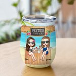 Personalized Girls Trip I Love You to the Beach And Back 12oz Wine Tumbler Birthday Gift for Sisters Besties