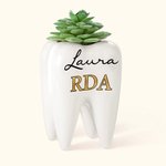 Personalisierte Backenzahn Vase Zahn Pflanzer Dental Pen Holder Schreibtisch Dekor mit Titel und Name Büro Graduierung Geschenk für Zahnarzt Dentalhyg