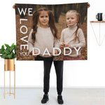 Personalized We Love You Daddy Mommy Photo Blanket Home Decoration Birthday Anniversary Gift for Family